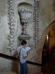 Dusan in the Sedlec Bone Church